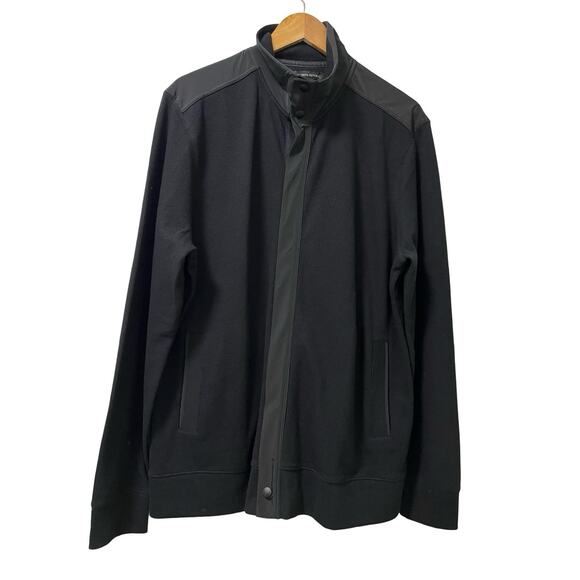 Banana Republic Mens Button Up Waffle Knit Sweater Jacket Size XL Black NWT - Picture 1 of 9